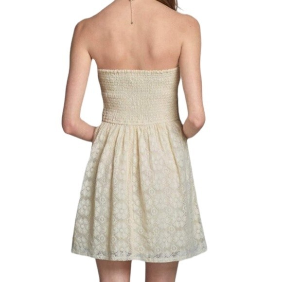Abercrombie & Fitch Women's Off White Tessa Strapless Lace Dress Size Small - Picture 2 of 13